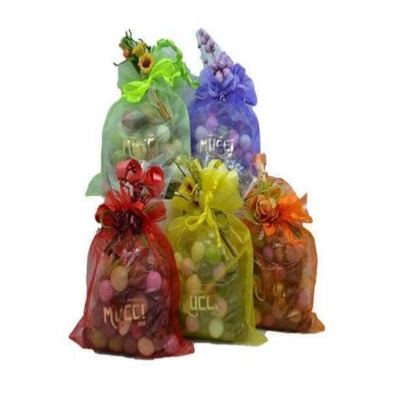 Mucci Dragées Confetti e Dragées Mucci® gusti assortiti - Sacchetti organza colorati 400gr./cad.