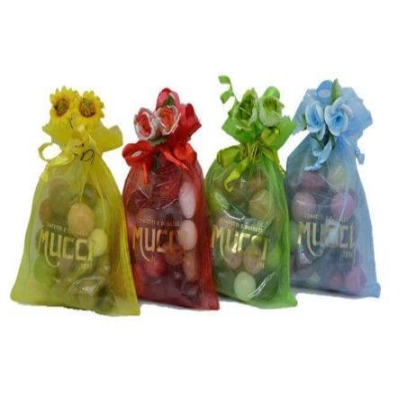 Mucci Dragées Confetti e Dragées Mucci® gusti assortiti - Sacchetti organza colorati 150gr./cad.